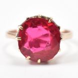HALLMARKED 9CT GOLD & SYNTHETIC RUBY RING