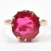 HALLMARKED 9CT GOLD & SYNTHETIC RUBY RING