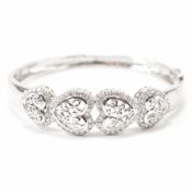 WHITE METAL & CZ BANGLE BRACELET