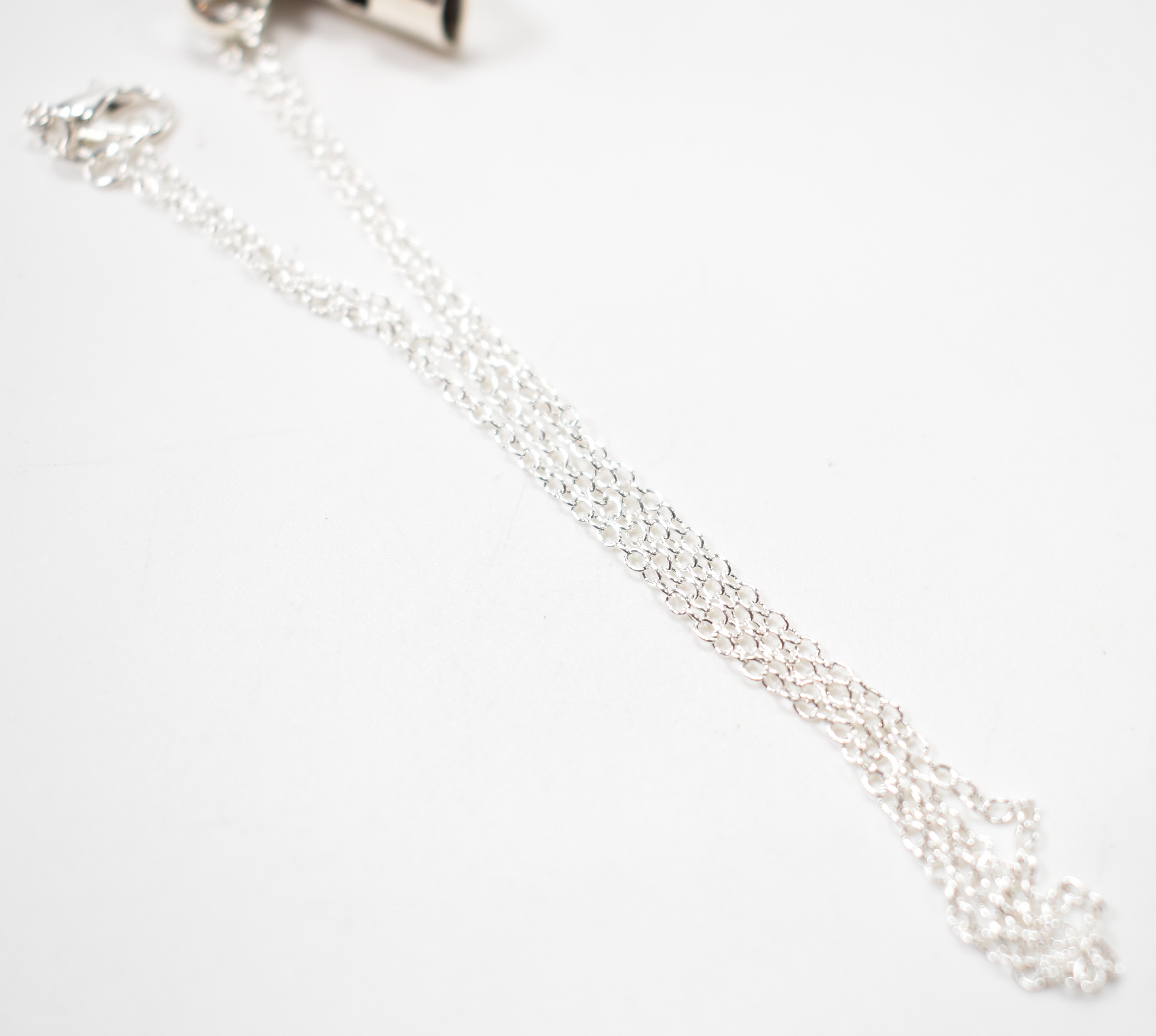 SILVER & RED STONE WHISTLE PENDANT NECKLACE - Image 5 of 5