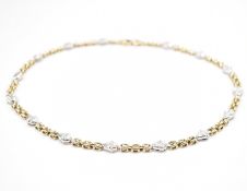 HALLMARKED 9CT GOLD TWO TONE CHAIN NECKLACE