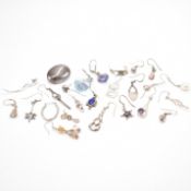 COLLECTION OF 925 SILVER SINGLE EARRINGS