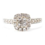 9CT WHITE GOLD & DIAMOND CLUSTER RING