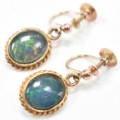 VINTAGE 9CT GOLD & OPAL DROP EARRINGS