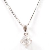 DIAMOND & WHITE GOLD PENDANT ON SILVER CHAIN