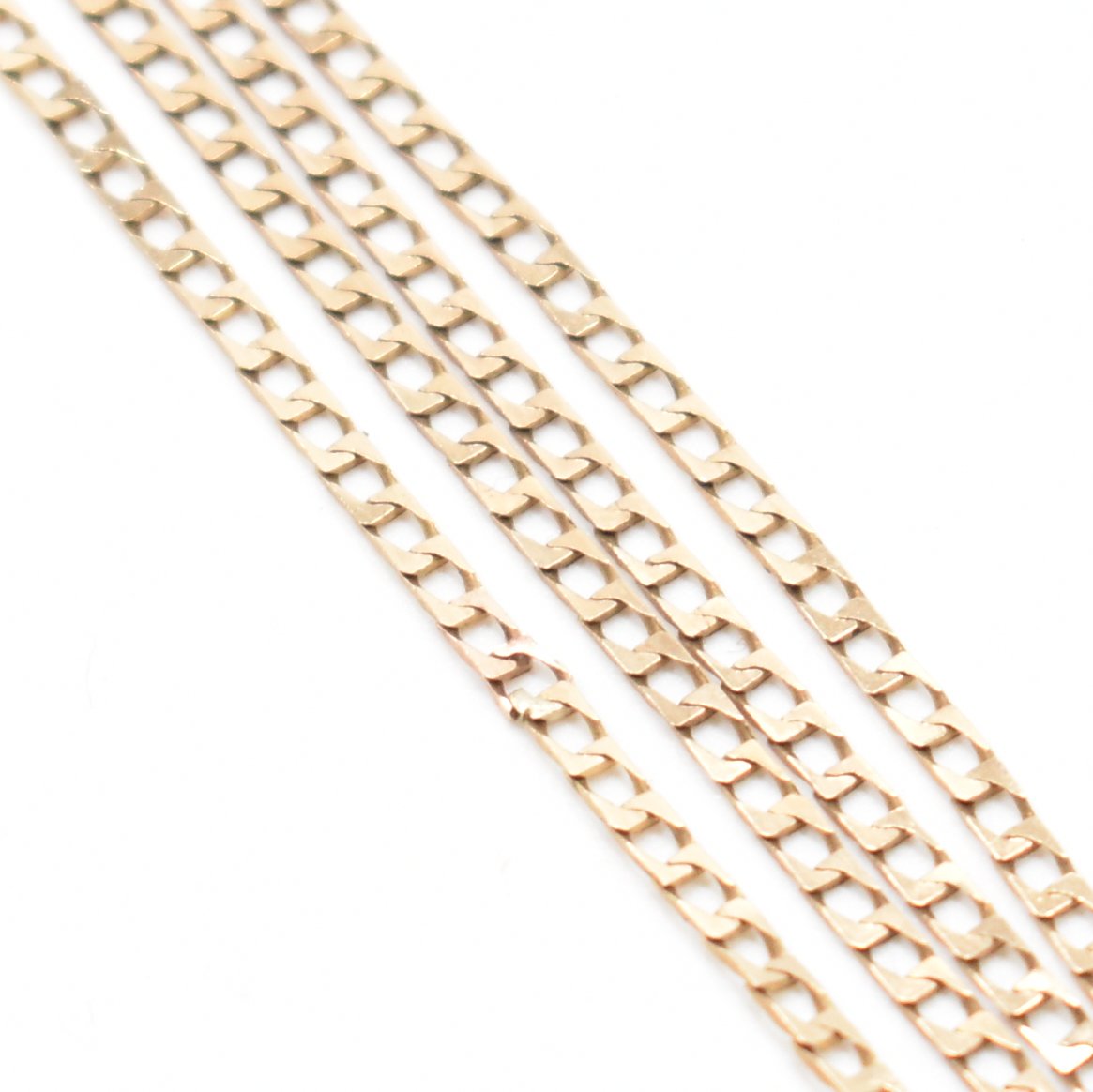 HALLMARKED 9CT GOLD FLAT LINK NECKLACE CHAIN - Image 3 of 7