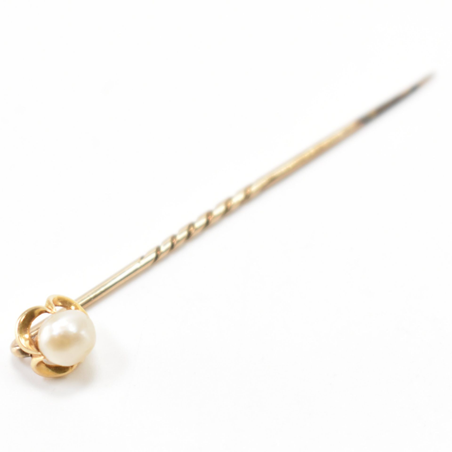 ANTIQUE GOLD & PEARL STICK PIN IN BOX - Image 2 of 8