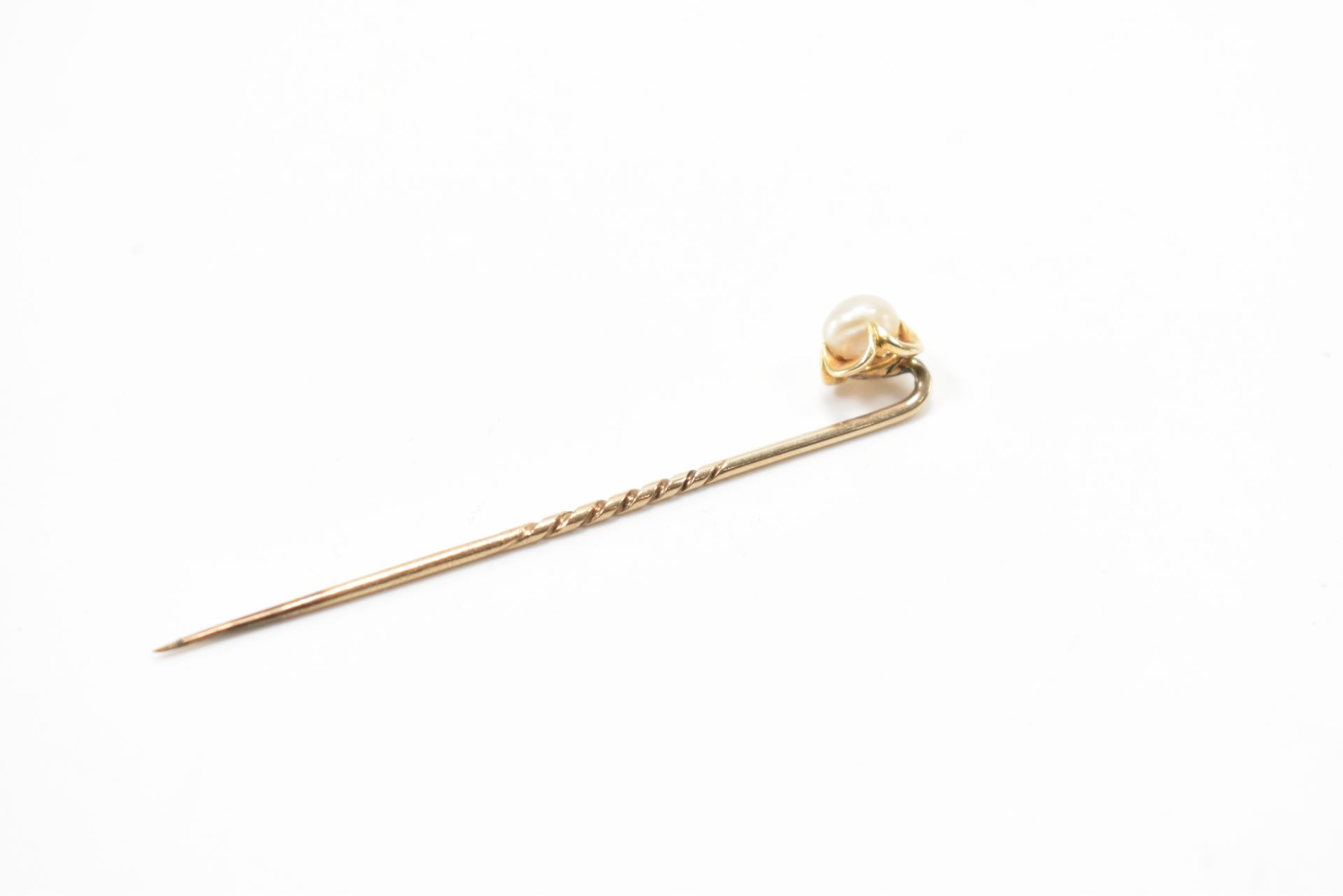 ANTIQUE GOLD & PEARL STICK PIN IN BOX - Image 7 of 8
