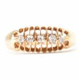 HALLMARKED 18CT GOLD & DIAMOND FIVE STONE RING