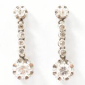 PAIR OF FRENCH ART DECO DIAMOND DROP EARRINGS