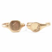 TWO VINTAGE GOLD SIGNET RINGS