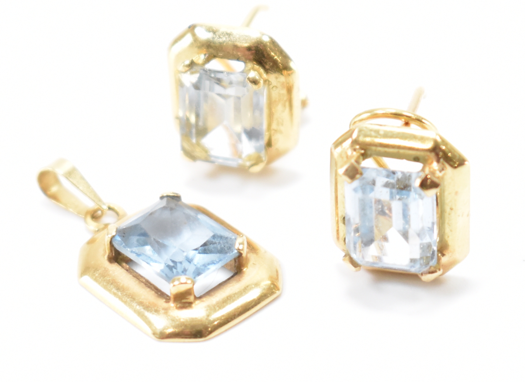 GOLD & AQUAMARINE JEWELLERY SUITE - Image 4 of 4