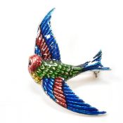 SILVER & ENAMEL BROOCH