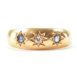 VICTORIAN 18CT GOLD DIAMOND & SAPPHIRE RING