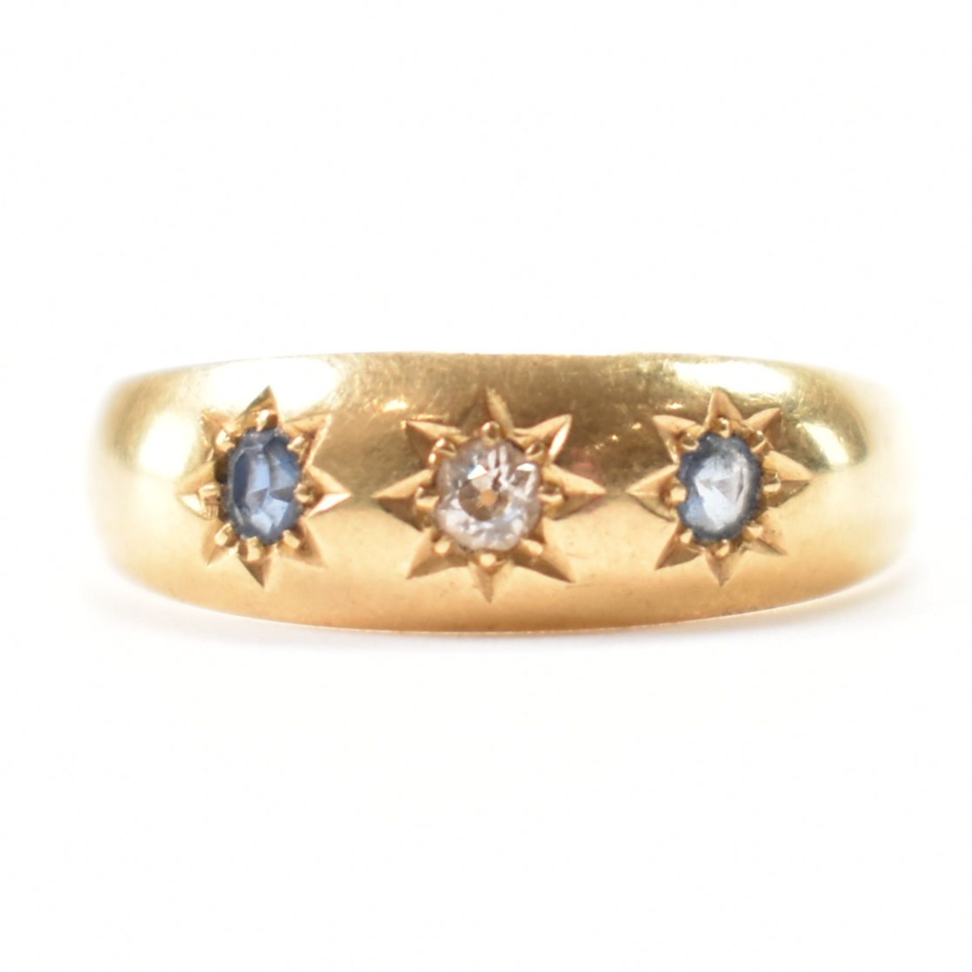 VICTORIAN 18CT GOLD DIAMOND & SAPPHIRE RING