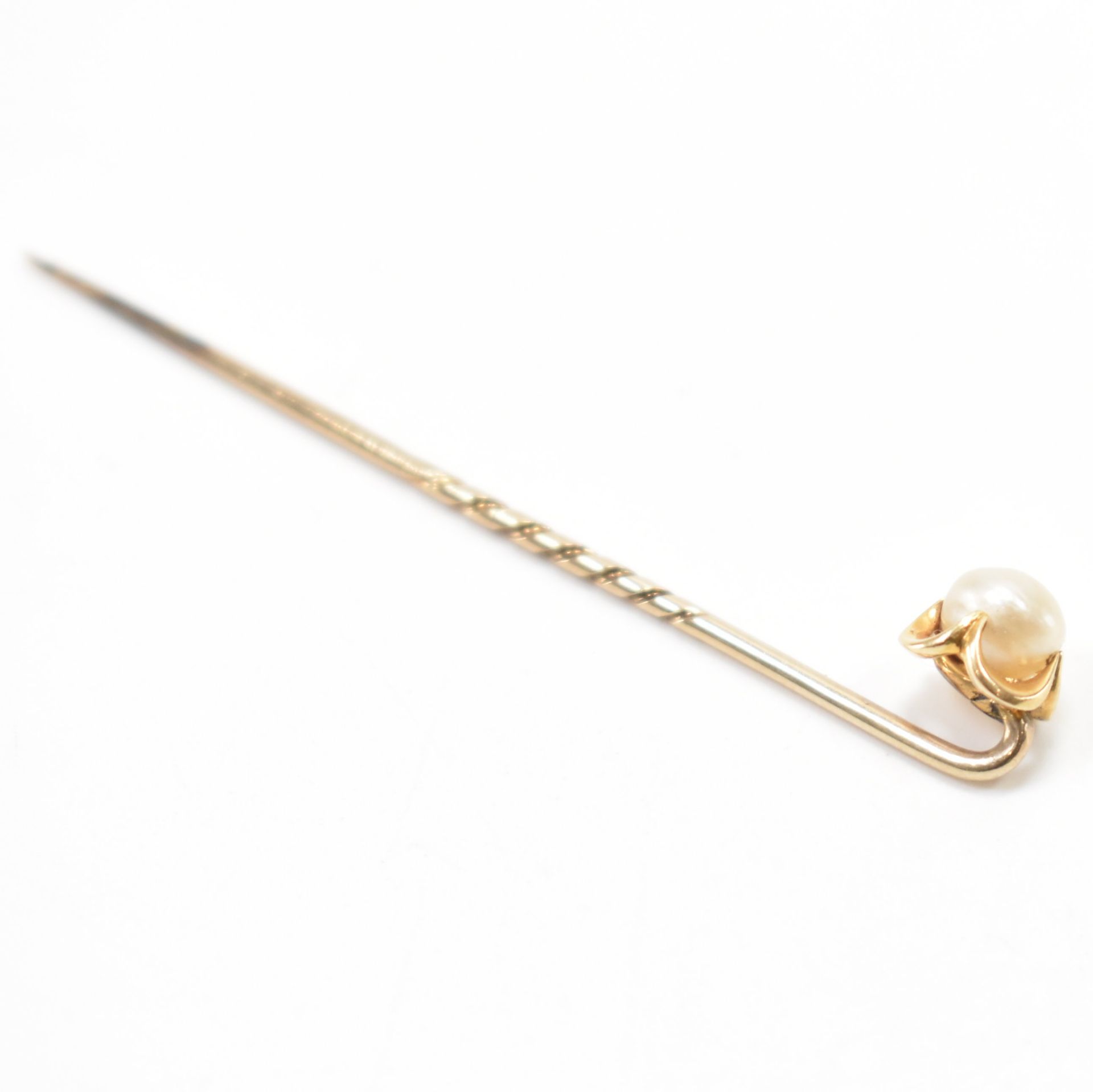 ANTIQUE GOLD & PEARL STICK PIN IN BOX - Image 3 of 8