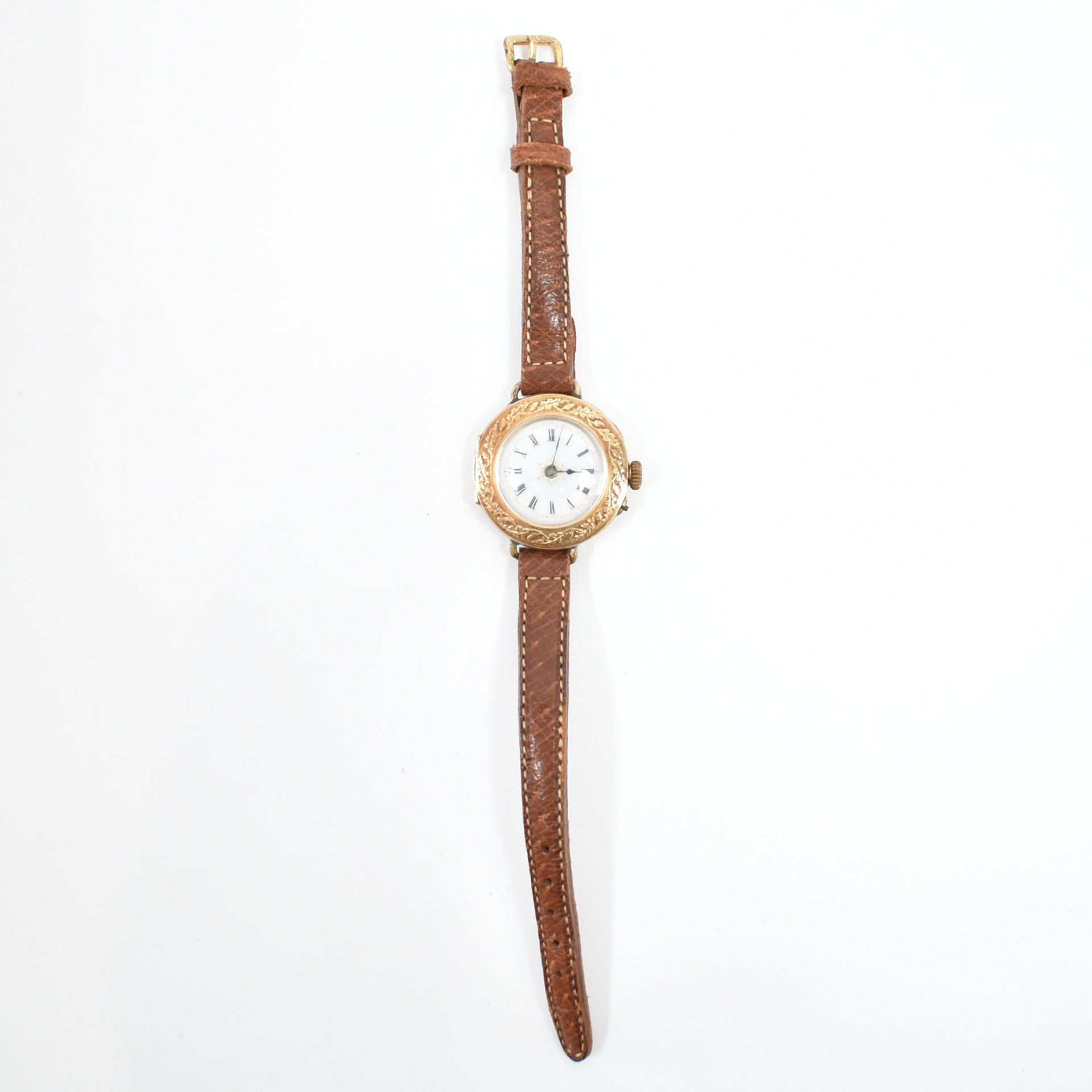 VINTAGE SWISS 14CT GOLD ENAMELLED WRIST WATCH - Image 2 of 6