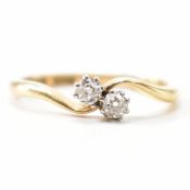 18CT GOLD & DIAMOND CROSSOVER RING