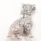 SILVER TERRIER DOG BROOCH