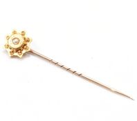ANTIQUE GOLD & SEED PEARL STICK PIN