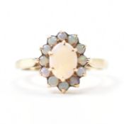 HALLMARKED 9CT GOLD & OPAL CLUSTER RING