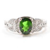 WHITE GOLD TOURMALINE & DIAMOND RING