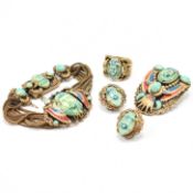 1920S CZECH NEIGER BROTHERS EGYPTIAN REVIVAL PARURE