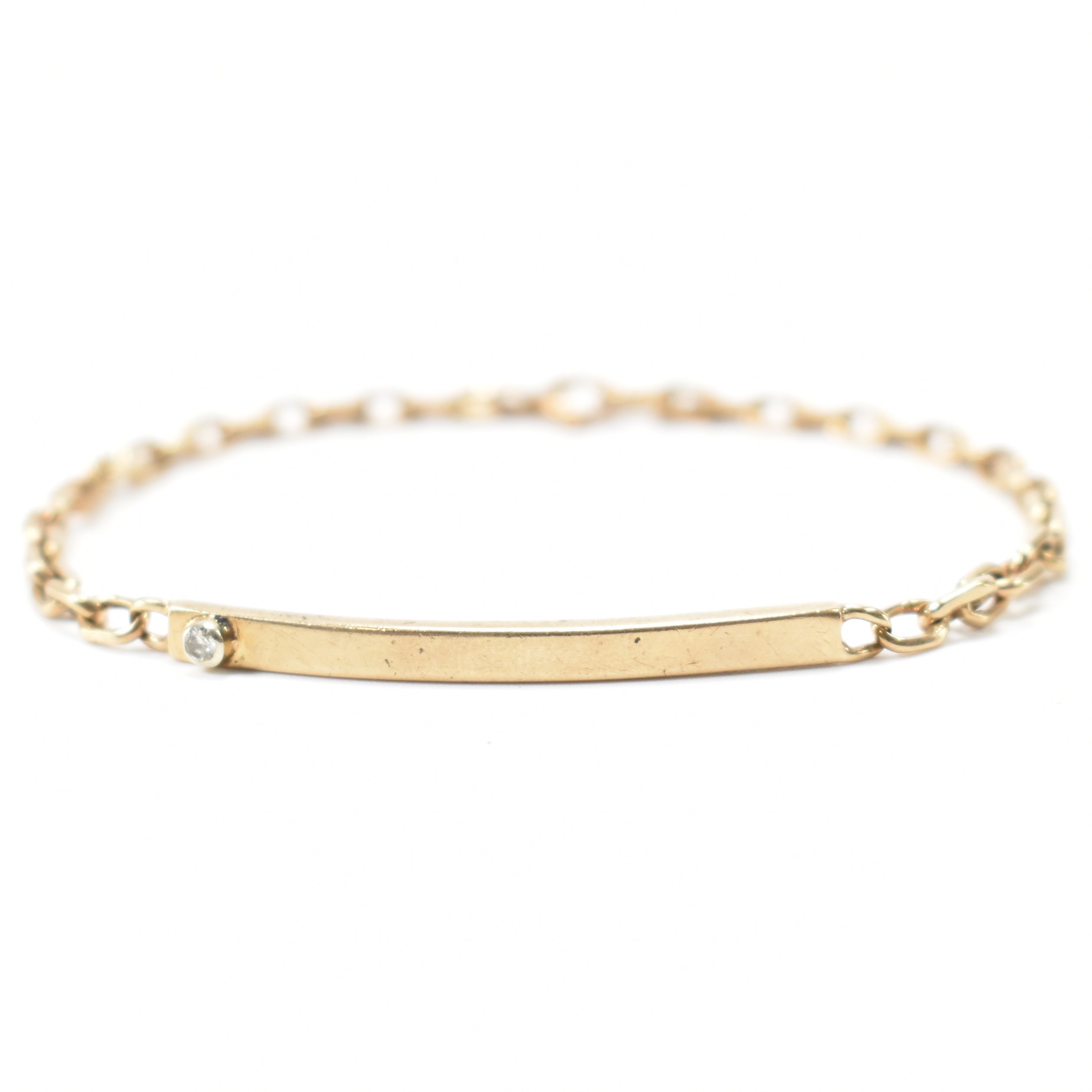 VINTAGE GOLD & DIAMOND IDENTITY BRACELET