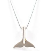 SILVER WHALE TAIL PENDANT & CHAIN