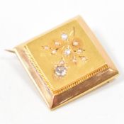 FRENCH GOLD DIAMOND & SEED PEARL BROOCH