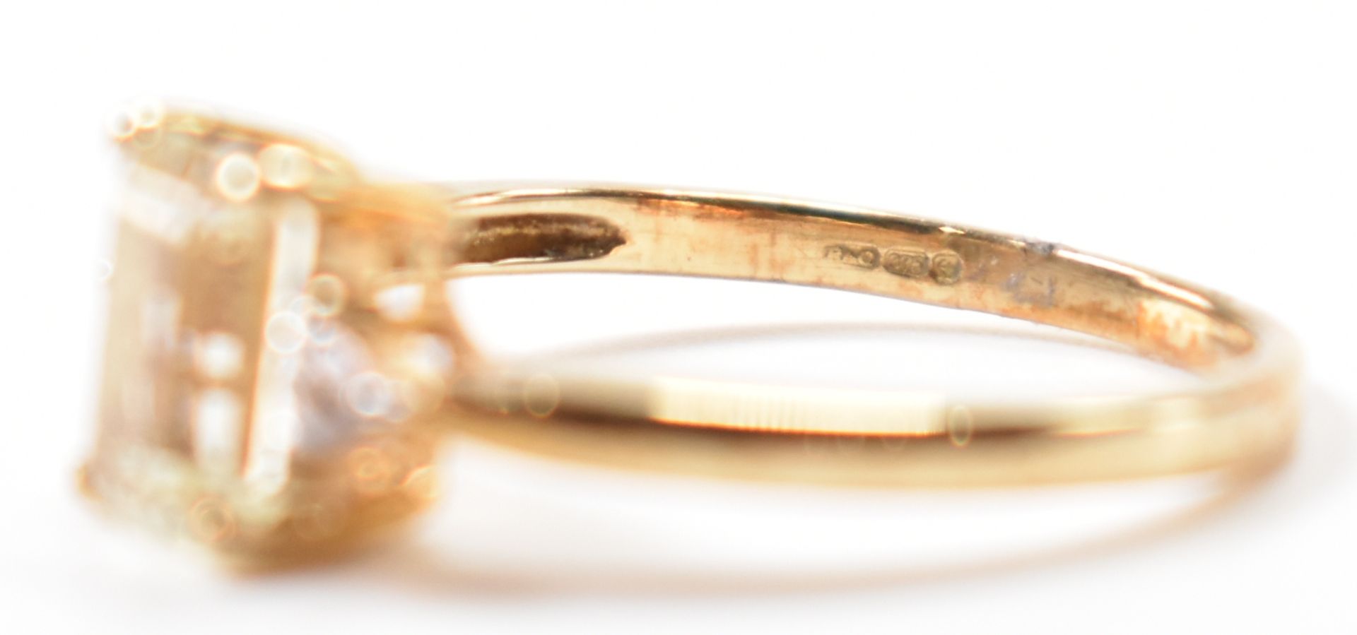 HALLMARKED 9CT GOLD CITRINE & DIAMOND RING - Bild 7 aus 10