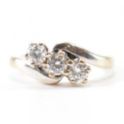 HALLMARKED 18CT GOLD & DIAMOND 3 STONE RING