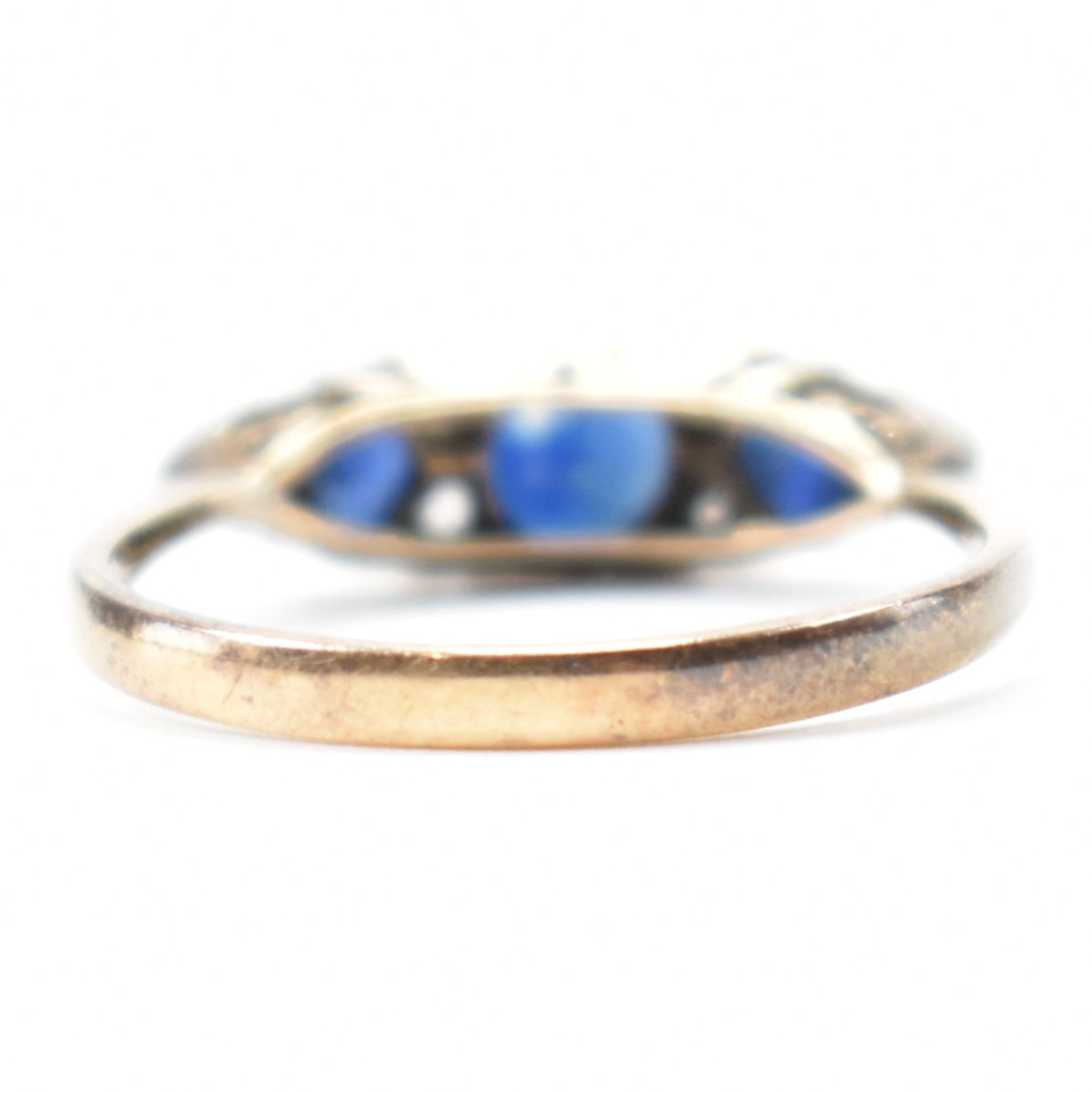 VINTAGE 9CT GOLD SAPPHIRE & DIAMOND RING - Bild 4 aus 8