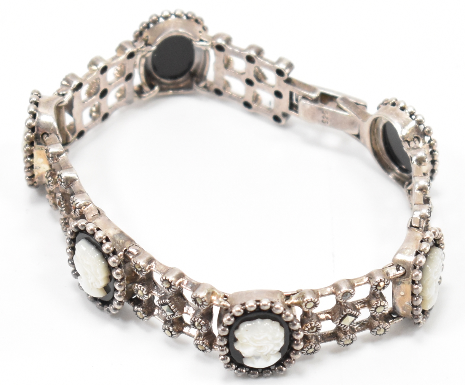 THREE SILVER STONE SET BRACELETS - Image 3 of 4