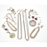 COLLECTION OF SILVER & WHITE METAL JEWELLERY