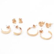 FOUR PAIRS OF 9CT GOLD EARRINGS