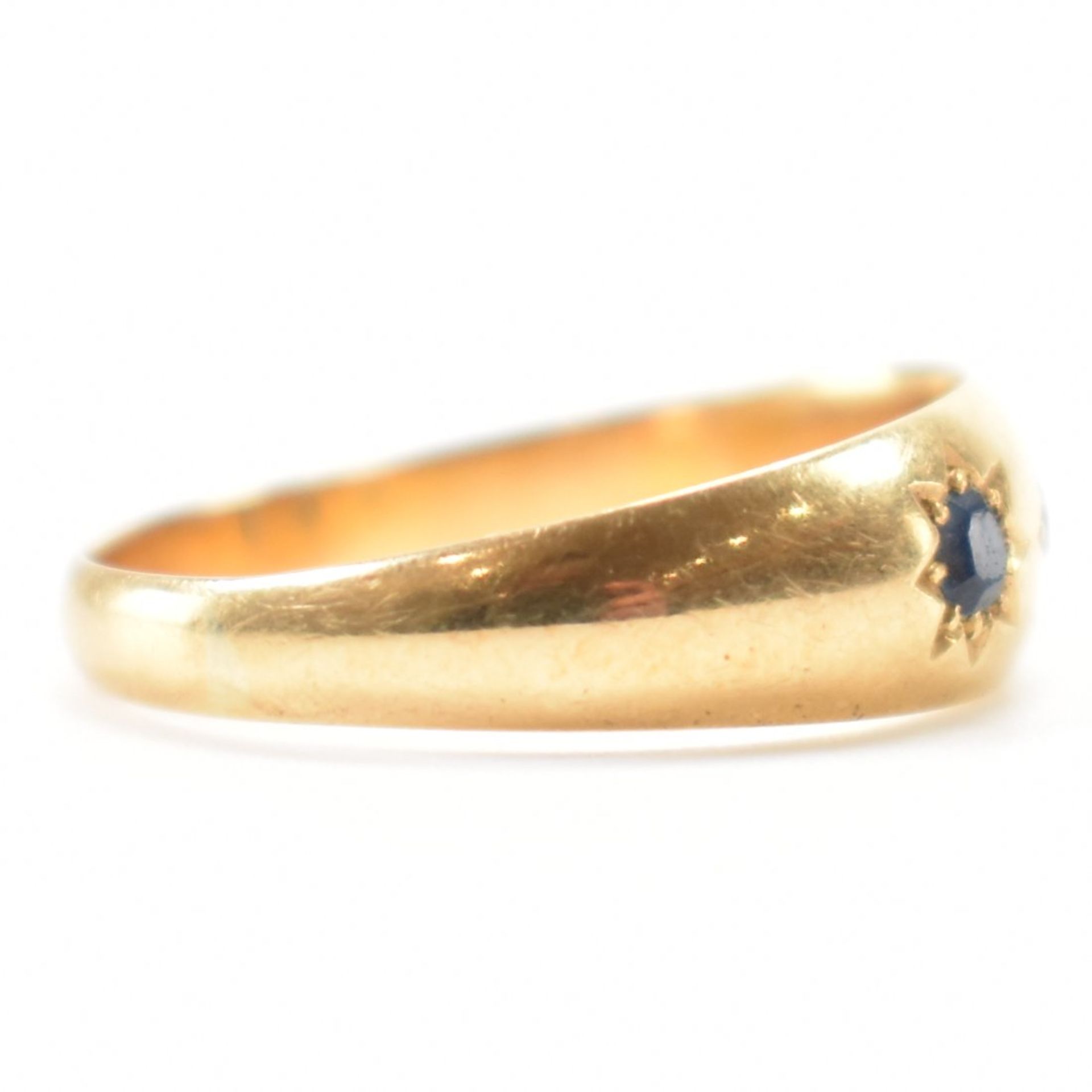 VICTORIAN 18CT GOLD DIAMOND & SAPPHIRE RING - Bild 5 aus 8