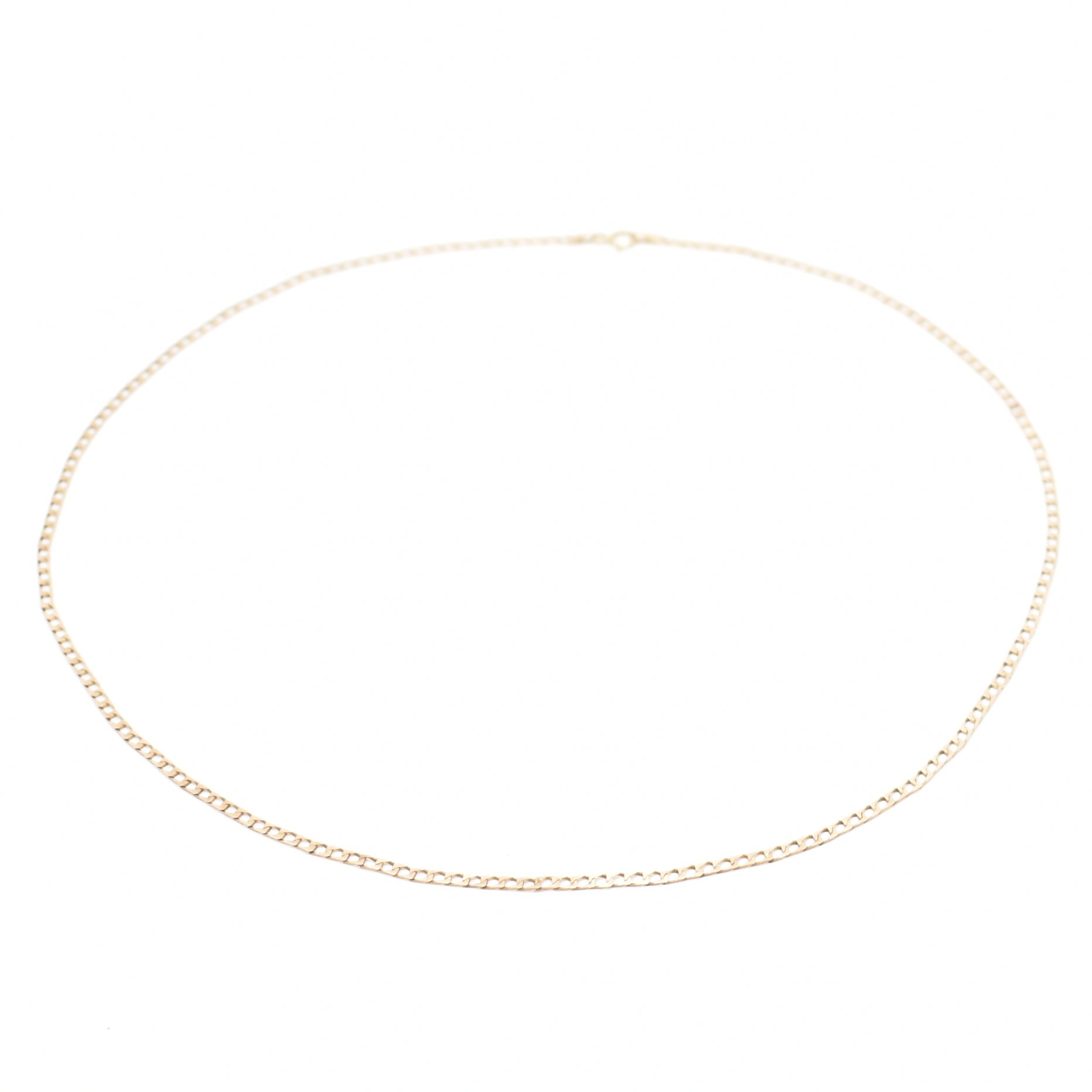 HALLMARKED 9CT GOLD FLAT LINK NECKLACE CHAIN - Image 2 of 7