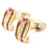 FRENCH CHAUMET PARIS RUBY & DIAMOND CUFFLINKS