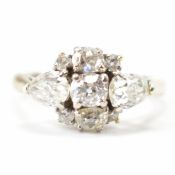 FRENCH 18CT GOLD & DIAMOND CLUSTER RING