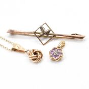 GROUP OF VINTAGE 9CT GOLD JEWELLERY