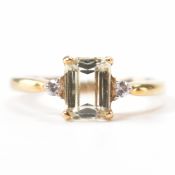 HALLMARKED 9CT GOLD CITRINE & DIAMOND RING