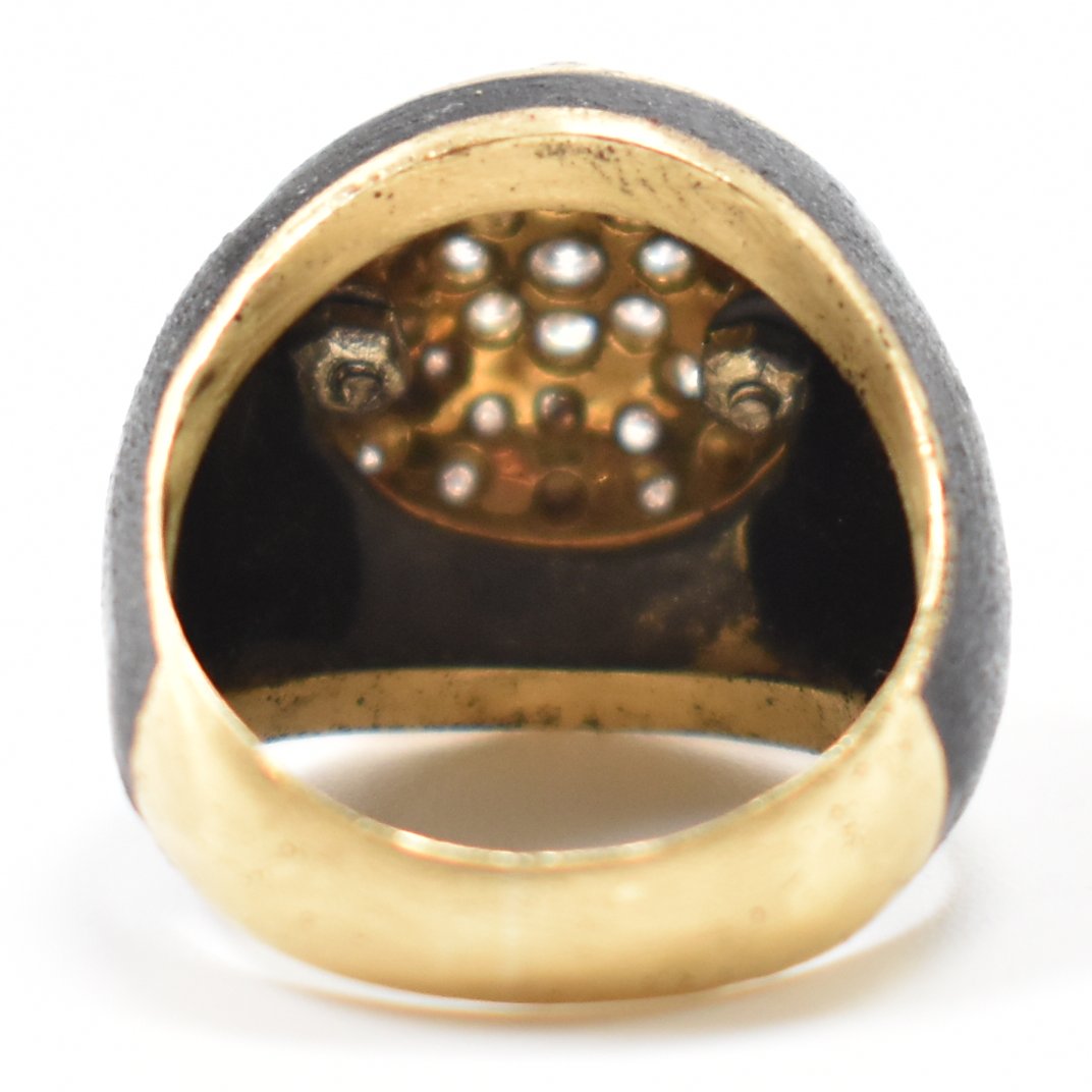 VINTAGE 18CT GOLD DIAMOND & ENAMEL RING - Image 3 of 8