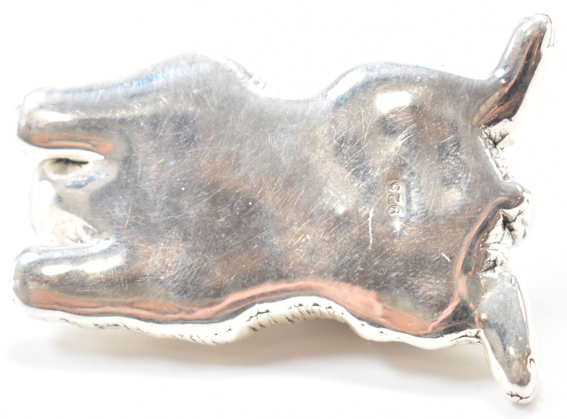 SILVER BEAR PIN CUSHION WITH BLUE STONE EYES - Image 5 of 5