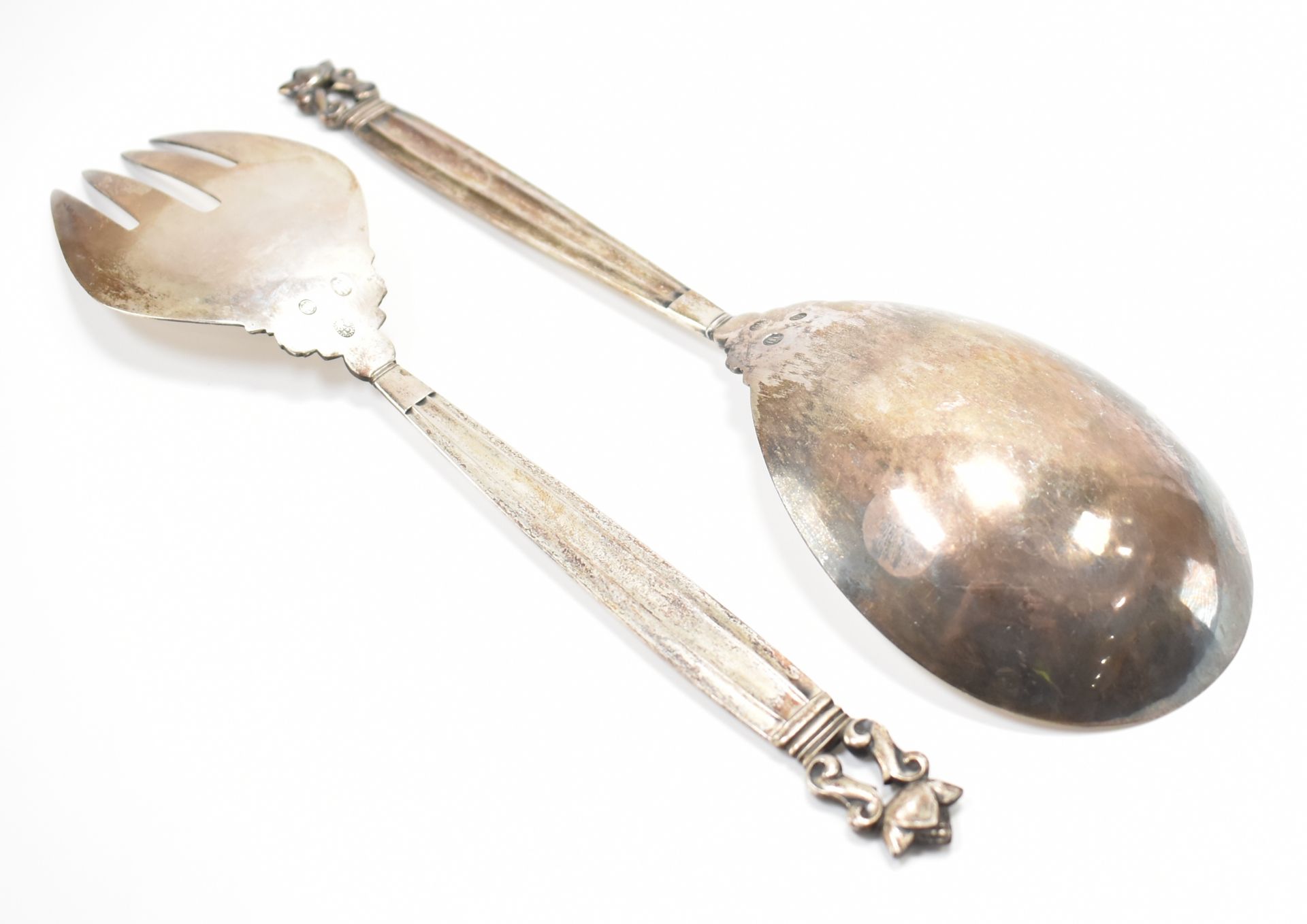 PAIR OF DANISH GEORG JENSEN SALAD SERVERS - Image 3 of 4