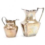 TWO ANTIQUE SILVER HALLMARKED CREAMER JUGS