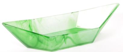 ART DECO DAVIDSONS GREEN CLOUD GLASS BOAT DISH BOWL