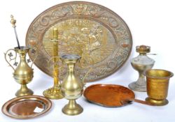 AN ASSORTMENT OF BRASS & COPPER ITEMS