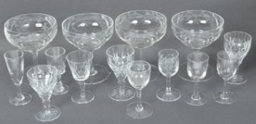 AN ASSORTMENT OF VINTAGE & EARLIER CUT GLASS GLASSWARE