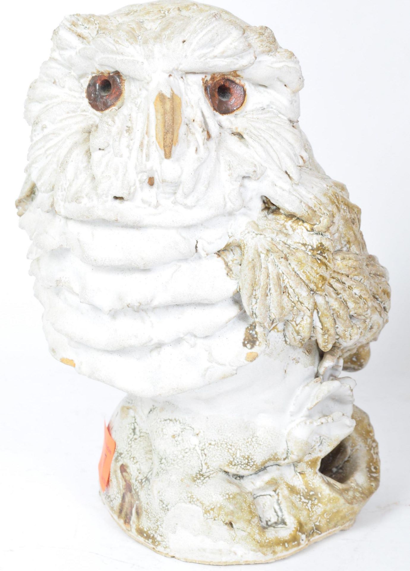 20TH CENTURY GROTESQUE STONE OWL STATUE